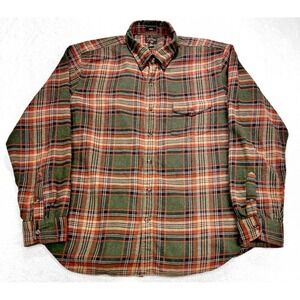 J.Crew Cashmere Blend Slim Flannel Shirt Men XL Brown Tan Green‎ Button Down